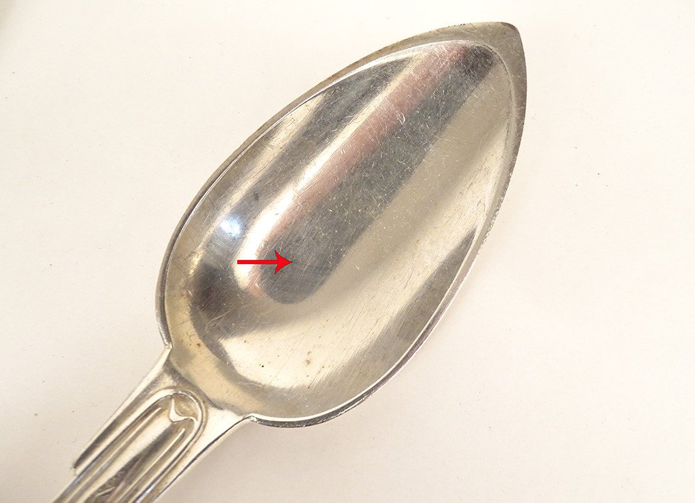 3 Spoons 2 Forks Sterling Silver Minerva Puiforcat 434gr XIXth Century-photo-7