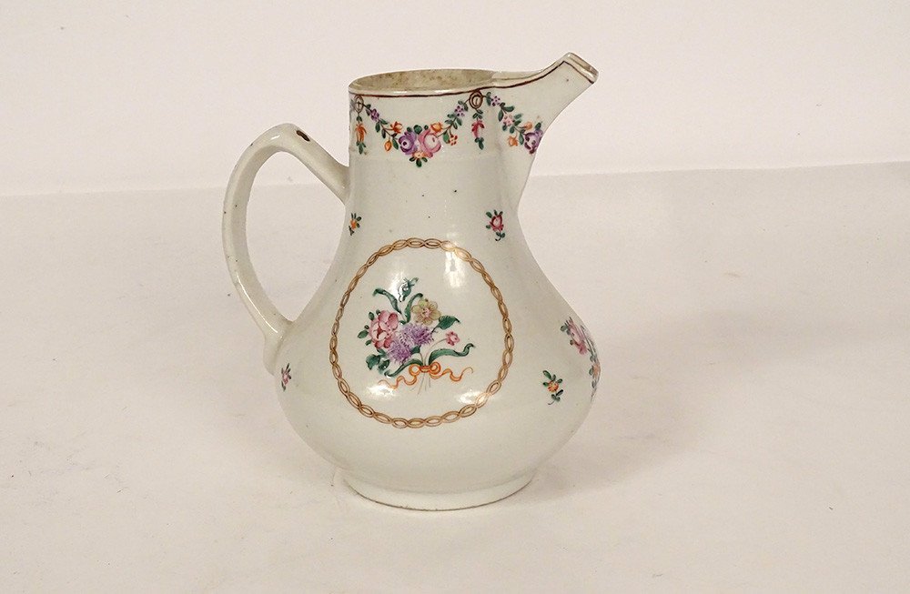 Petite Verseuse Porcelaine Compagnie Des Indes Fleurs Guirlandes XVIIIème-photo-3
