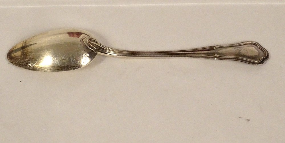 12 Sterling Silver Coffee Spoons Minerva Goldsmith Queille Aucoc 303gr XIXth-photo-3