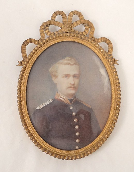 Thumbnail Attr. Lallemand Oval Portrait Young Man Nineteenth Officer