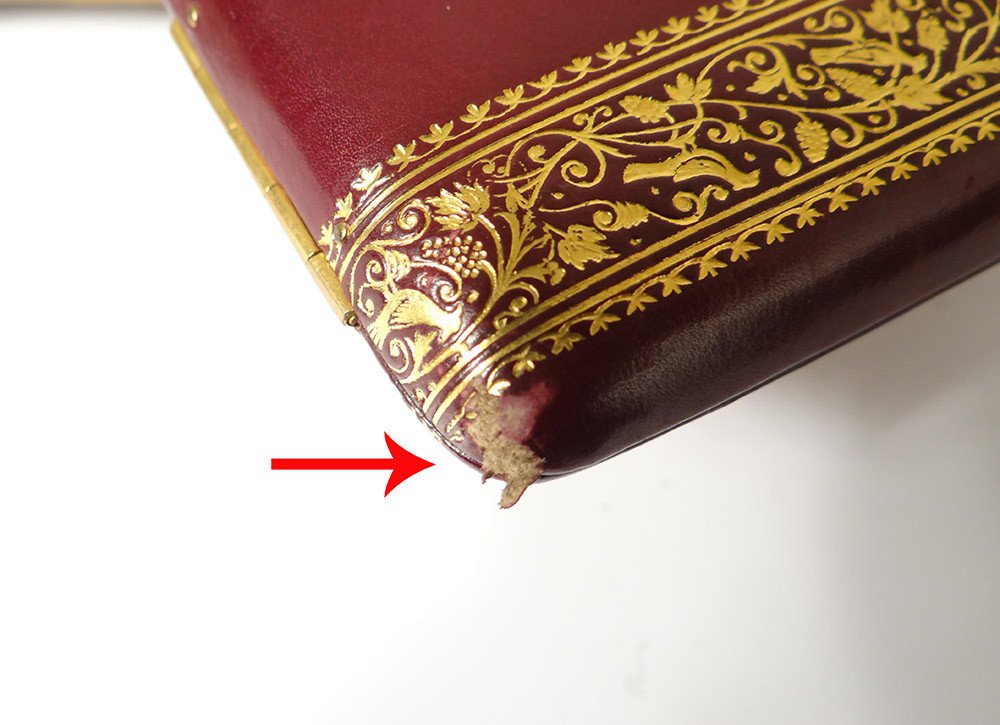 Ball Book Red Leather Golden Iron XIXth Century-photo-1