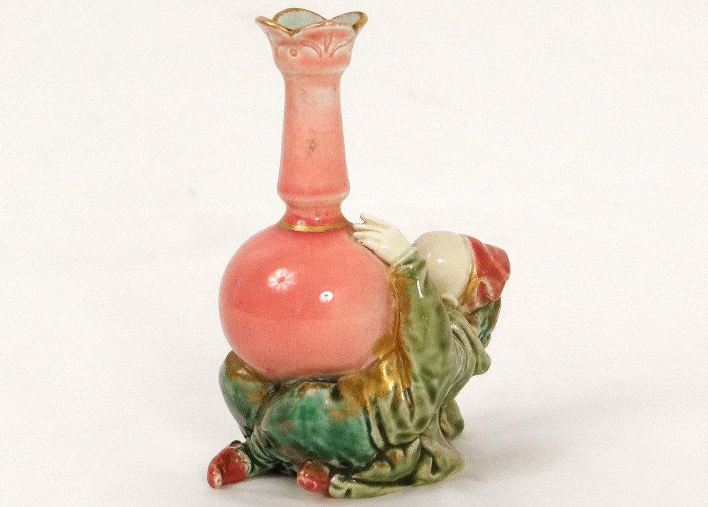 Vase Soliflore Porcelaine Choisy-le-roi HB Boulenger Enfant Chinois XIXème-photo-2
