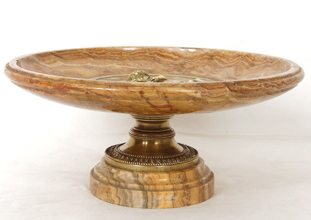 Decorative Cup Marble Gilt Bronze Cherub Putti Books Napoleon III Nineteenth-photo-2