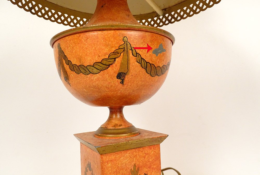 Desk Lamp Painted Sheet Metal Baluster Claw Feet Italy Italy Vintage Twentieth-photo-3