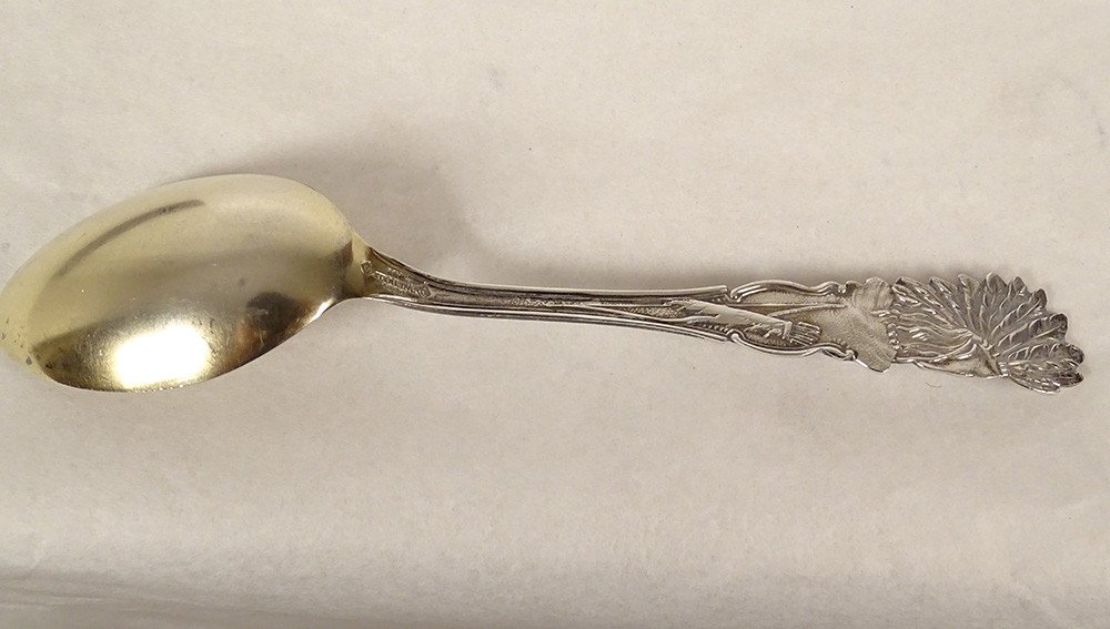 2 American Indian Sterling Silver Spoons Wanakena Solon Springs Twentieth-photo-2