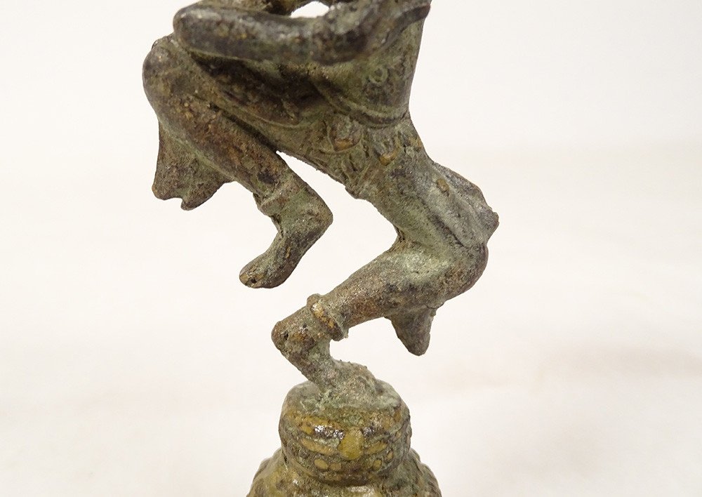 Clochette Bouddhiste Bronze Danseuse Apsara Khmer Cambodge Thaïlande XIXème-photo-4