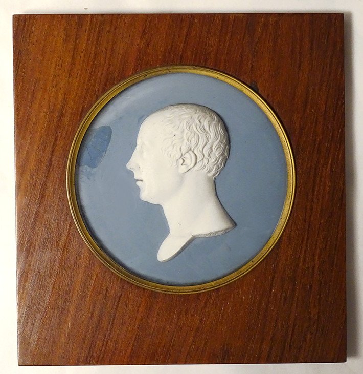 Portrait Profile Man Empire Biscuit Sèvres Romain-vincent Jeuffroy Nineteenth