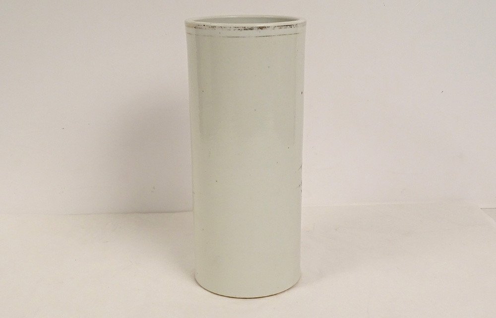 Large Chinese Porcelain Brush Pot Character Wise Garden Poem Twentieth-photo-1