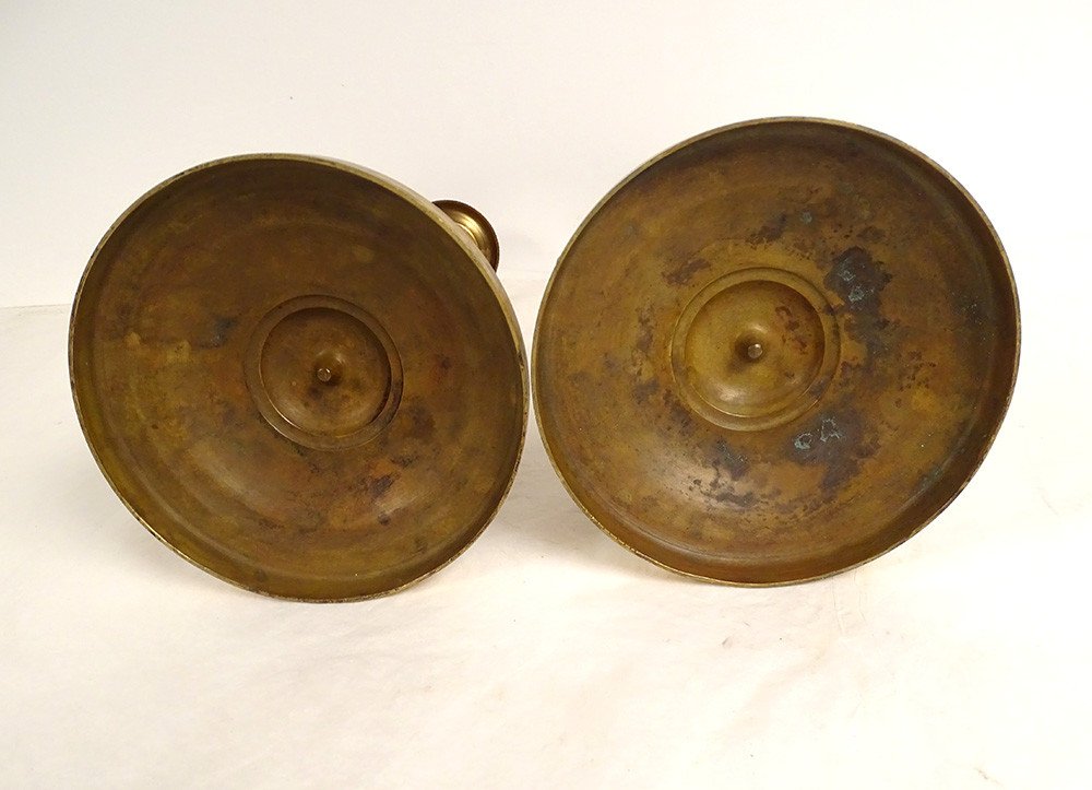 Pair Candlesticks Candlesticks Gilt Bronze Butterflies Flower Fruit First Empire Nineteenth-photo-7