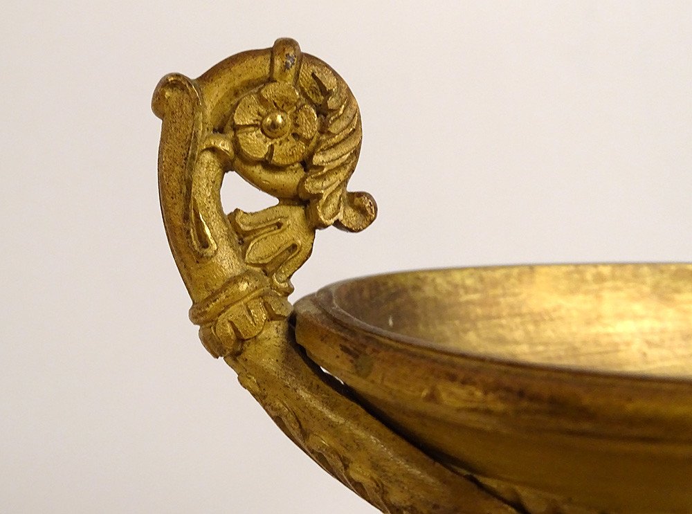Pendulum Borne Gilt Bronze Cup Flowers Palmettes Restoration XIXth Century-photo-5