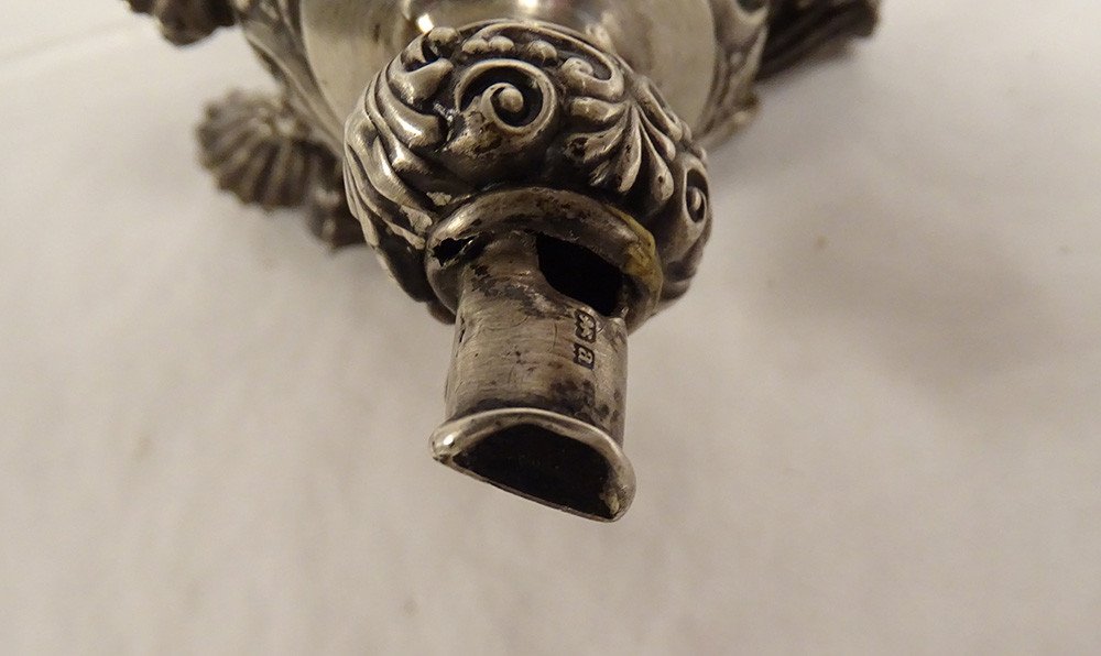 Rattle Whistle Sterling Silver English Birmingham Nacre Ring Late Nineteenth Twentieth-photo-2