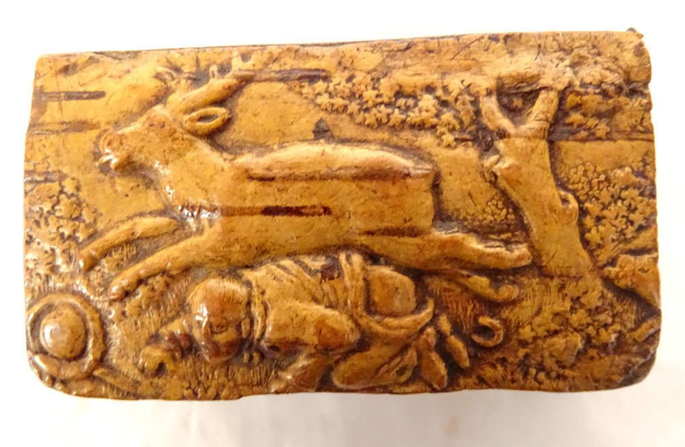 Snuffbox Wooden Box Erotic Scene Zoophile Deer Forest Nineteenth Character