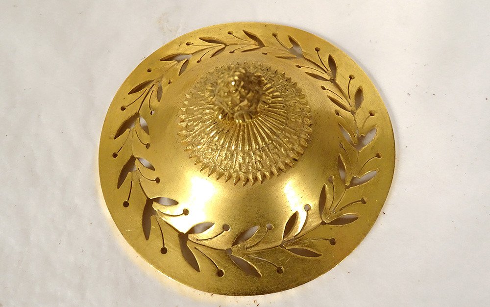 Paire Cassolettes Brûle-parfum Empire Bronze Marbre Sienne Restauration 19è-photo-4