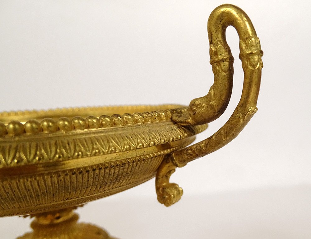 Paire Cassolettes Brûle-parfum Empire Bronze Marbre Sienne Restauration 19è-photo-4