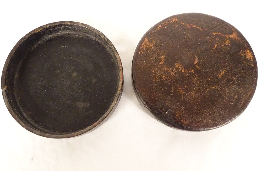 Round Boiled Cardboard Box Sterling Silver Abduction Of Sabines Cochin Nineteenth-photo-6