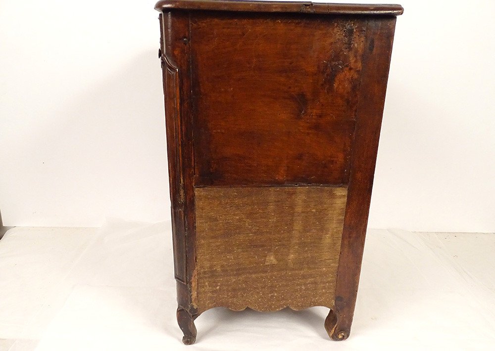 Small Louis XV Chest Of Drawers Walnut Sculpted Miniature Eighteenth Century-photo-5