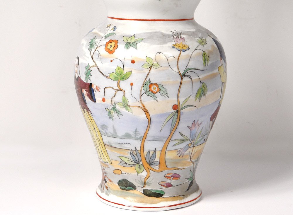 Bayeux Porcelain Baluster Vase Decorated With Chinese Characters And Phoenix 19th Century-photo-3