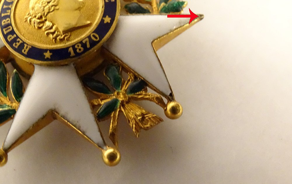Médaille Légion d'Honneur Or Massif émaux République 1870 Honneur Patrie-photo-4