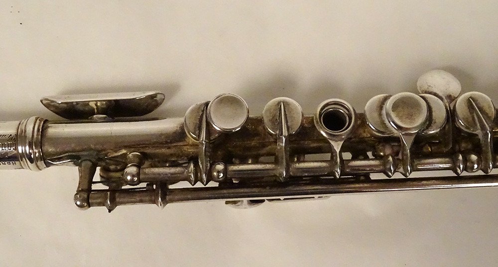 Piccolo Transverse Flute Silver Metal Couesnon &cie Universal Expo 1900-photo-3