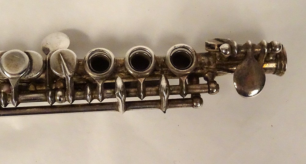 Piccolo Transverse Flute Silver Metal Couesnon &cie Universal Expo 1900-photo-4
