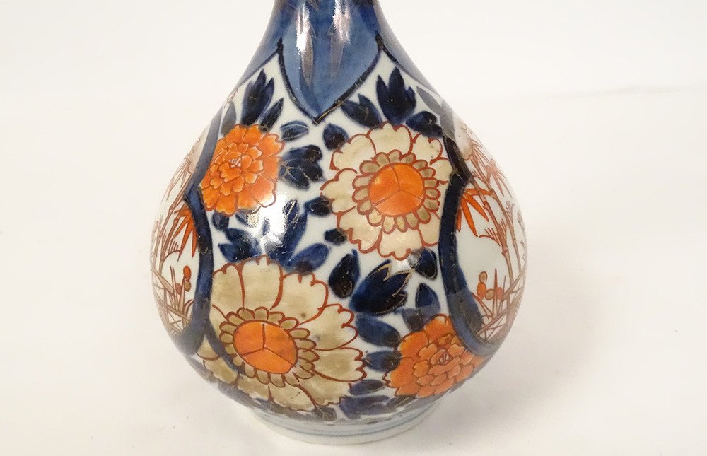 Soliflore Vase Japanese Porcelain Imari Garden Bamboo Signed Japan XVIII-photo-4