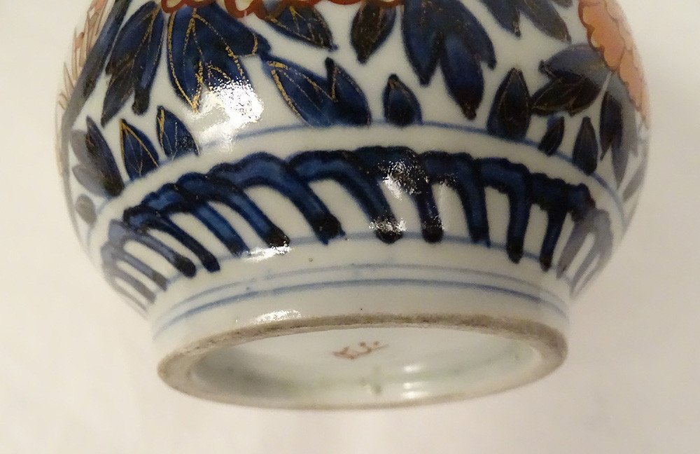 Soliflore Vase Japanese Porcelain Imari Garden Bamboo Signed Japan XVIII-photo-5