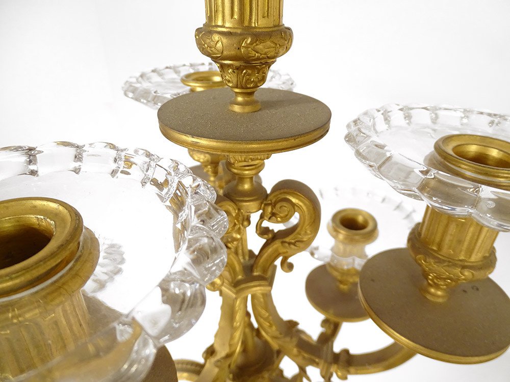 Pair Of Large Candelabra With 7 Bronze Lights Signed Barbedienne, Napoleon III 19th Century-photo-7
