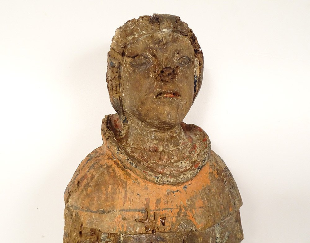Statue Bois Polychrome St-Yves de Kermartin Bretagne Haute Epoque Fin XVIè-photo-4