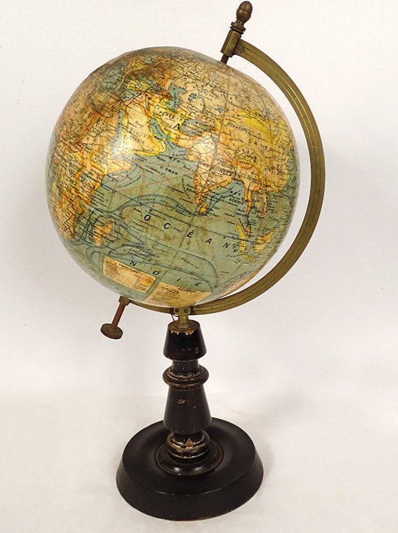 Globe Terrestre Mappemonde Géographe J. Forest 17-19 Rue Buci Paris XXème