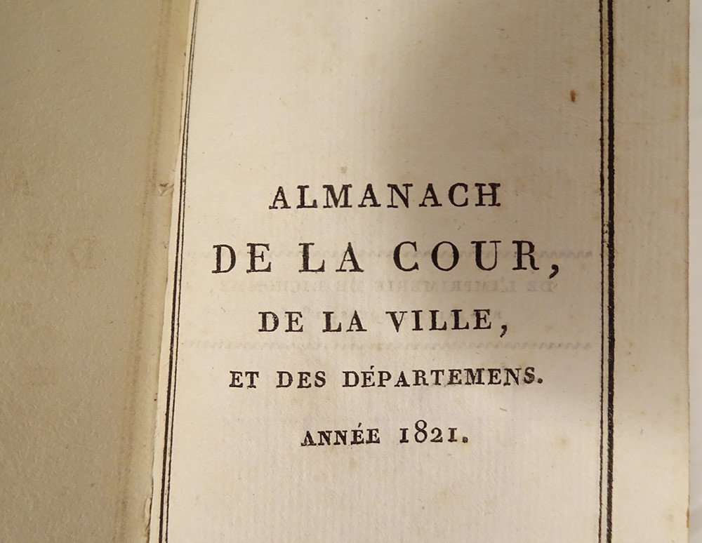 Almanach de La Cour Ville Départements Année 1821 Paris Janet Cotelle XIXè-photo-1
