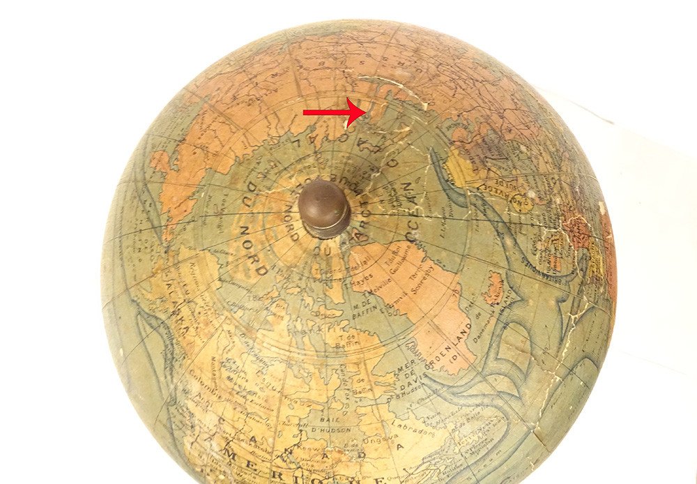 Terrestrial Globe World Map Currents J. Forest 17-19 Rue Buci Paris 20th Century-photo-5