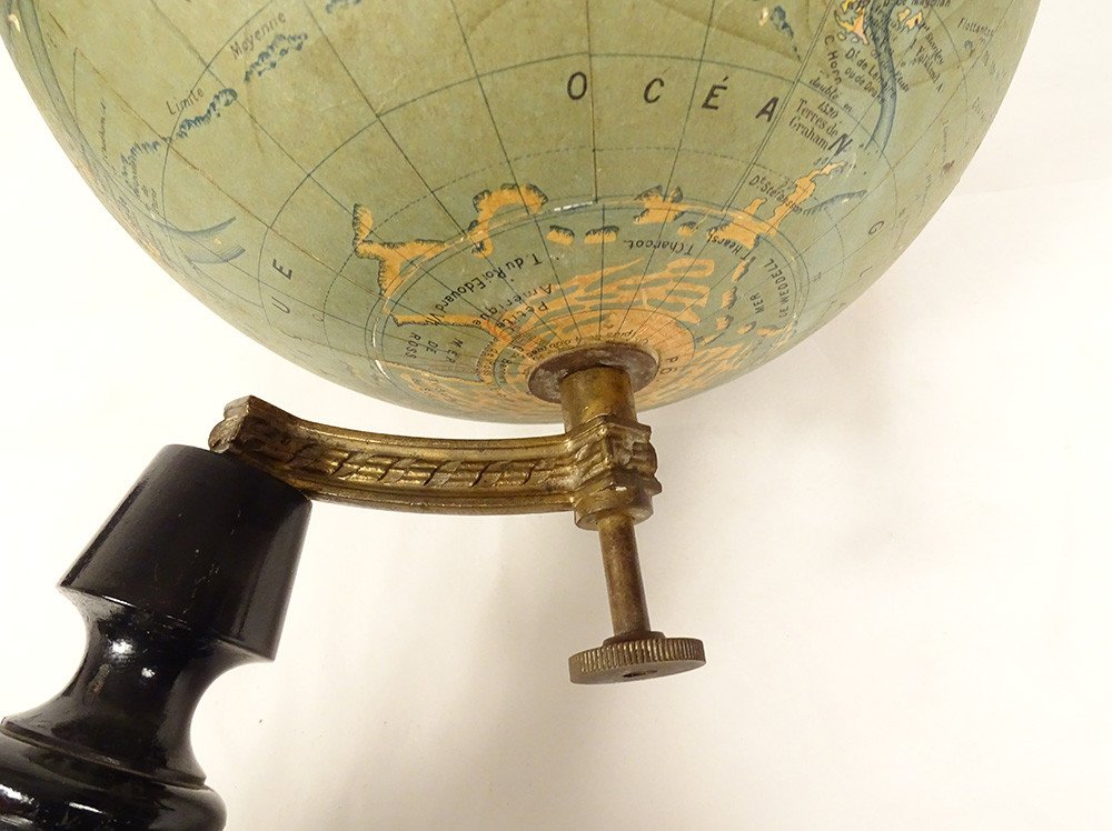 Terrestrial Globe World Map Currents J. Forest 17-19 Rue Buci Paris 20th Century-photo-6