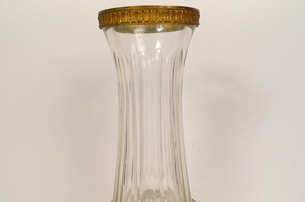 Large Empire Vase Baccarat Crystal Golden Brass Garlands Napoleon III 19th-photo-2