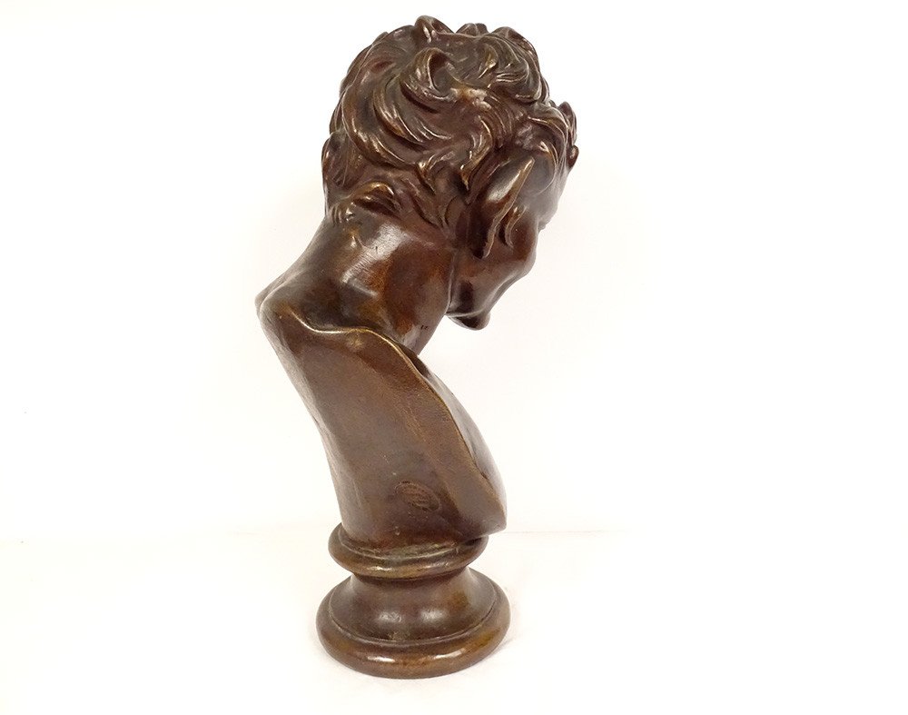 Bronze Bust Sculpture Satyr Faun From Vienna Foundry Chapal Auray 20th-photo-6