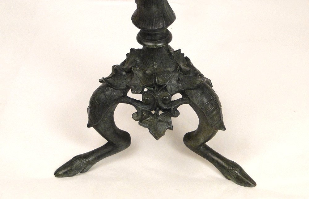 Pair Of Candelabra 3 Lights Bronze Rodents Vine Palmettes 19th-photo-3