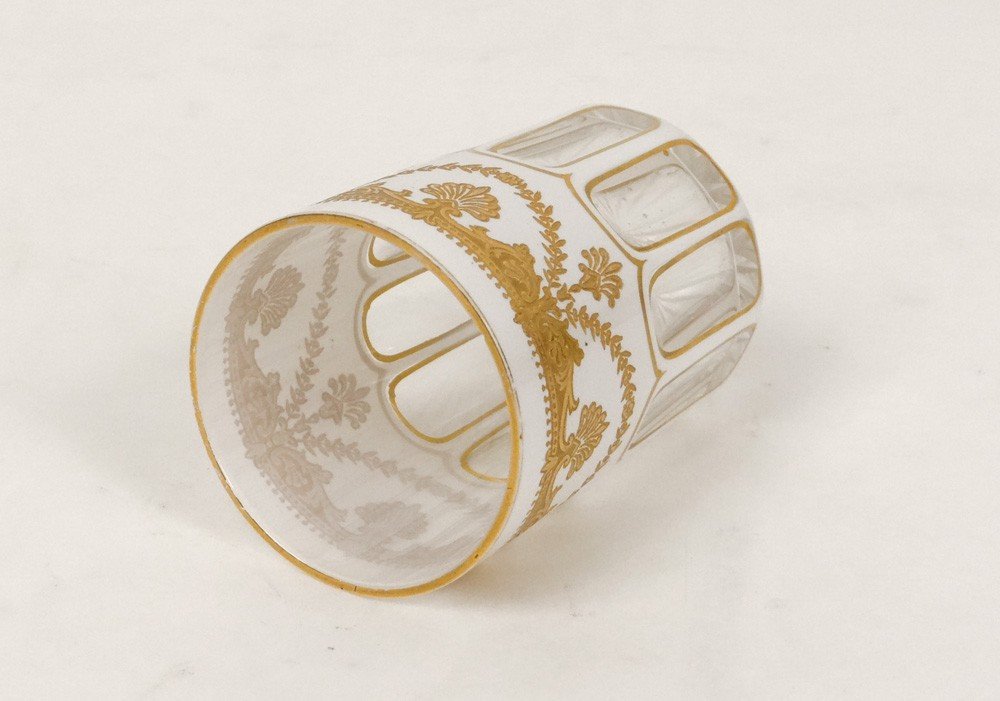 Verre Cristal Baccarat Dorure Palmettes Fleurs XIXème-photo-2