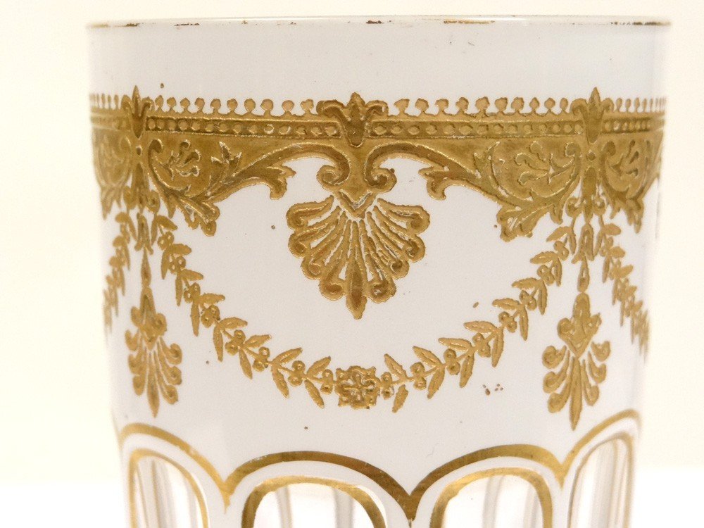 Verre Cristal Baccarat Dorure Palmettes Fleurs XIXème-photo-1