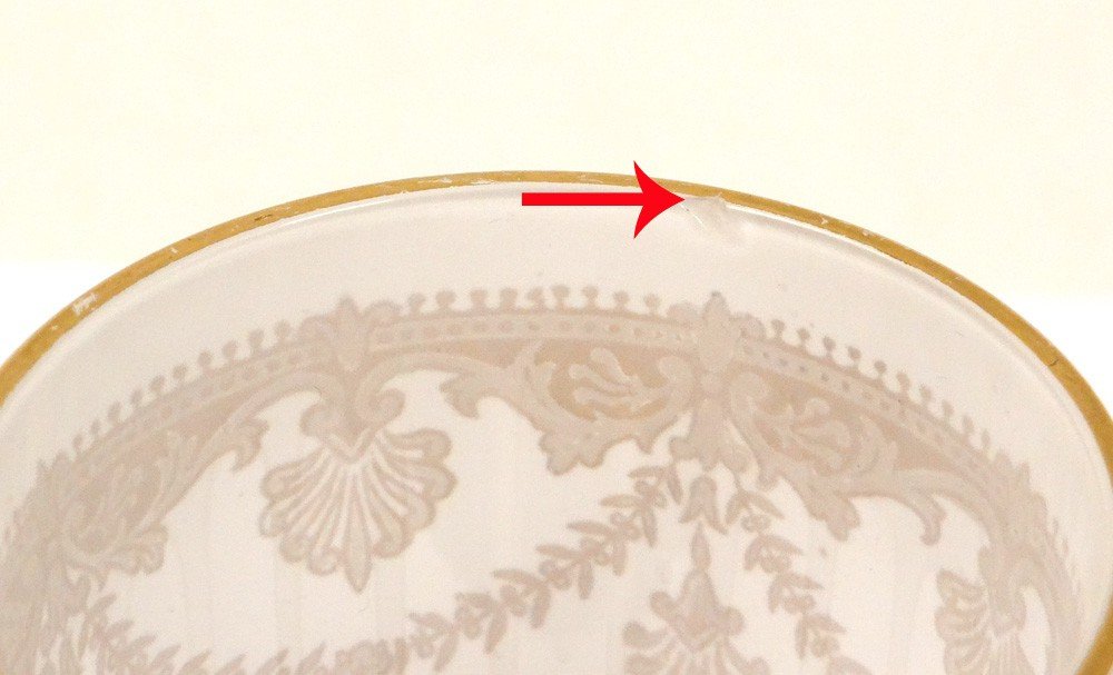 Verre Cristal Baccarat Dorure Palmettes Fleurs XIXème-photo-3