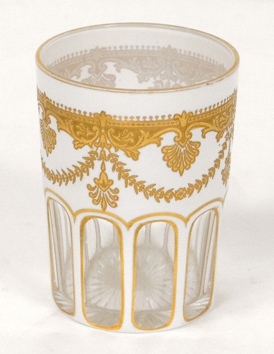 Verre Cristal Baccarat Dorure Palmettes Fleurs XIXème