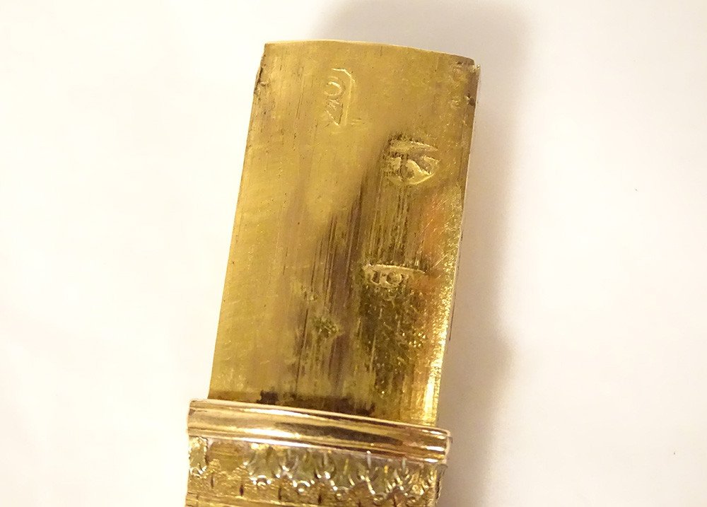 Etui à Cire Or Massif 18 Carats 3 Ors Panier Fleurs Vase 30,94gr Fin XVIIIè-photo-6