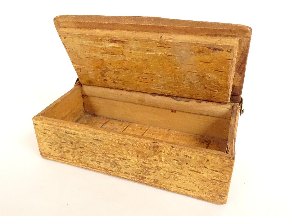 Humorous Snuff Box Carved Wood Wolves Hen Castle Fable 19th-photo-7