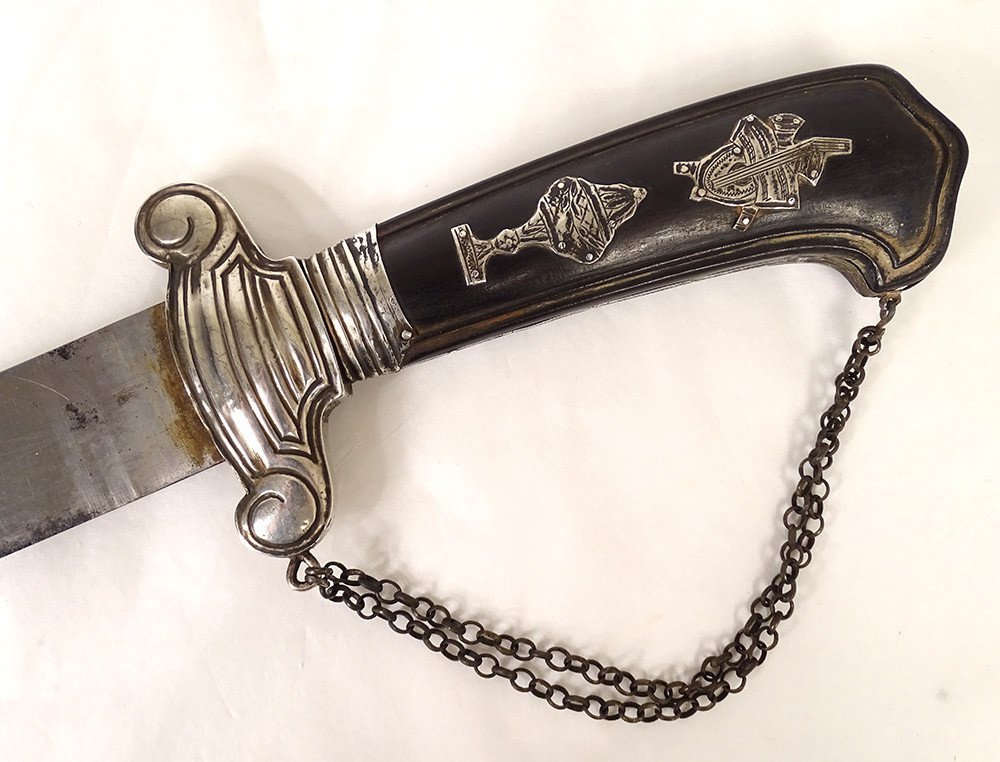 Dague de Chasse ébène Argent Massif Instruments Musique Coupe Fin XVIIIème-photo-3