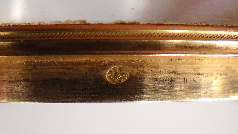 Miniature Round Box Portrait Noble Man Chasselat Solid Gold 1809 19th-photo-5
