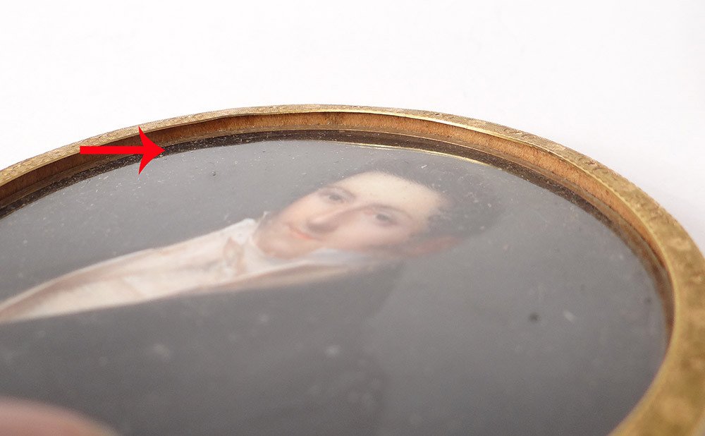 Miniature Round Box Portrait Noble Man Chasselat Solid Gold 1809 19th-photo-7