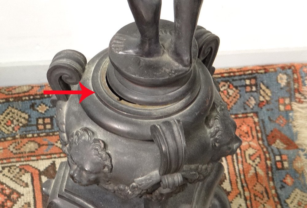 Paire Grands Chenets Cheminée Château Bronze Jupiter Junon Italie XIXème-photo-8