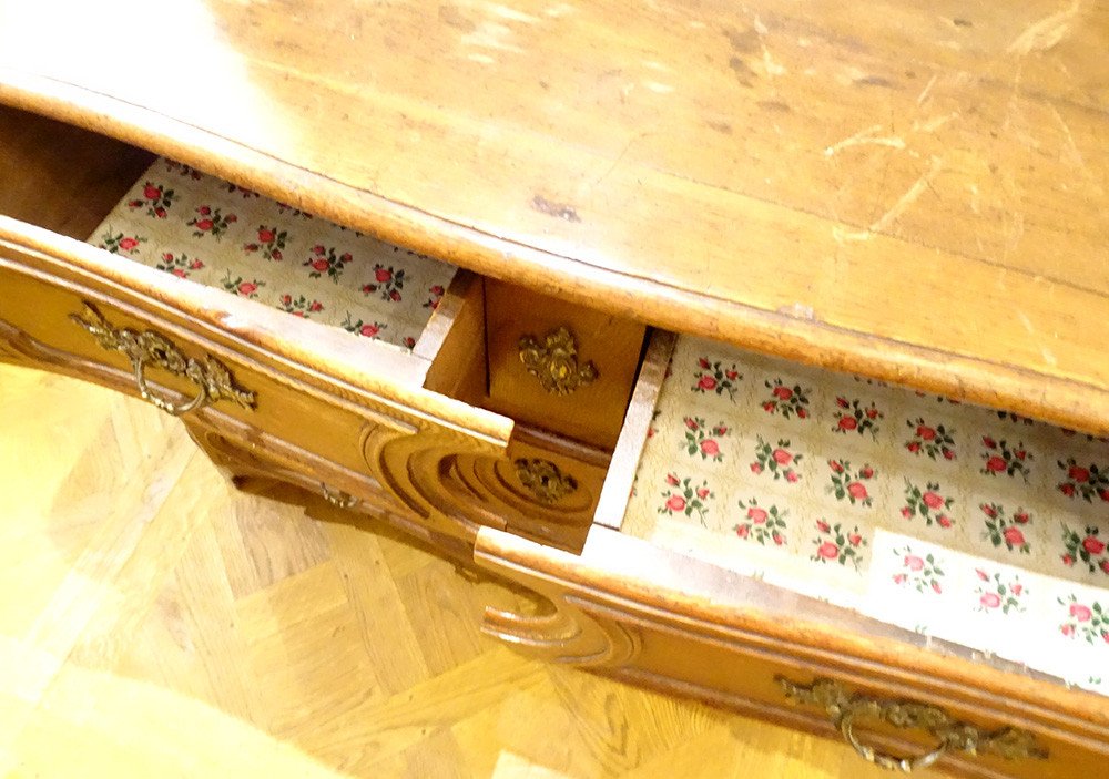 Parisian Carved Molded Oak Commode 18th Century-photo-4