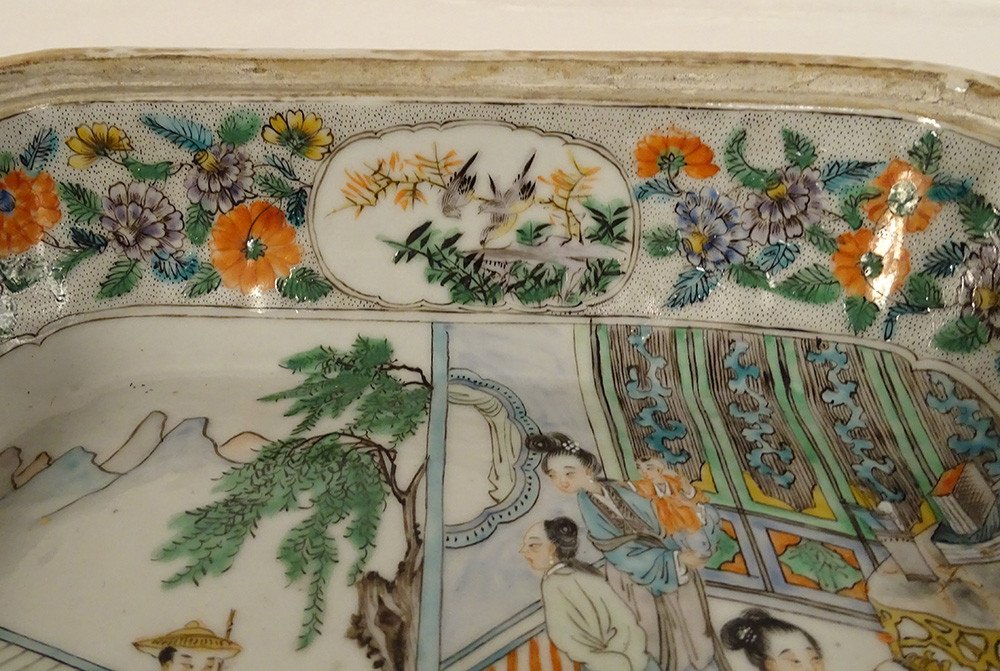 Covered Terrine Porcelain China Famille Verte Characters Landscapes 18th Century-photo-4