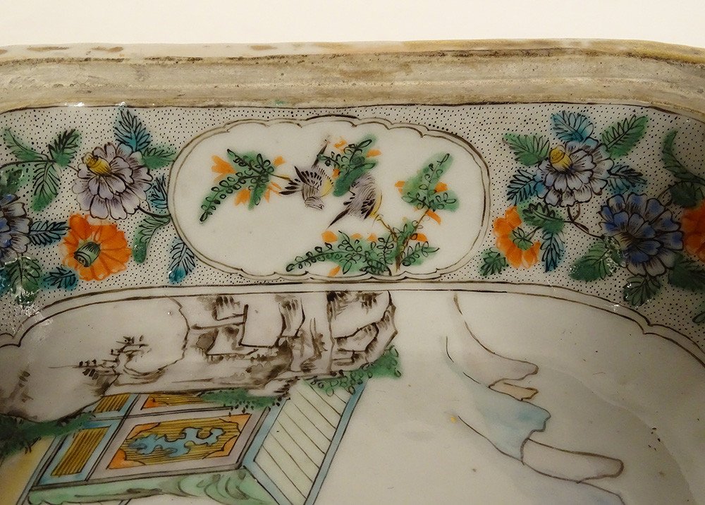 Covered Terrine Porcelain China Famille Verte Characters Landscapes 18th Century-photo-5
