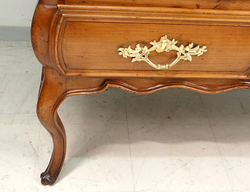 Louis XV Commode Sauteuse Provencal Cherry Carved Marble XVIIIè-photo-4
