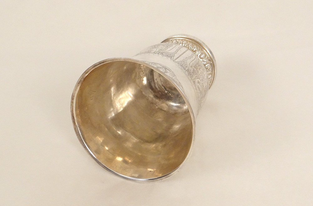 Timbale Piedouche Argent Fermiers Généraux Orléans Martin Lumière 135gr 18è-photo-3